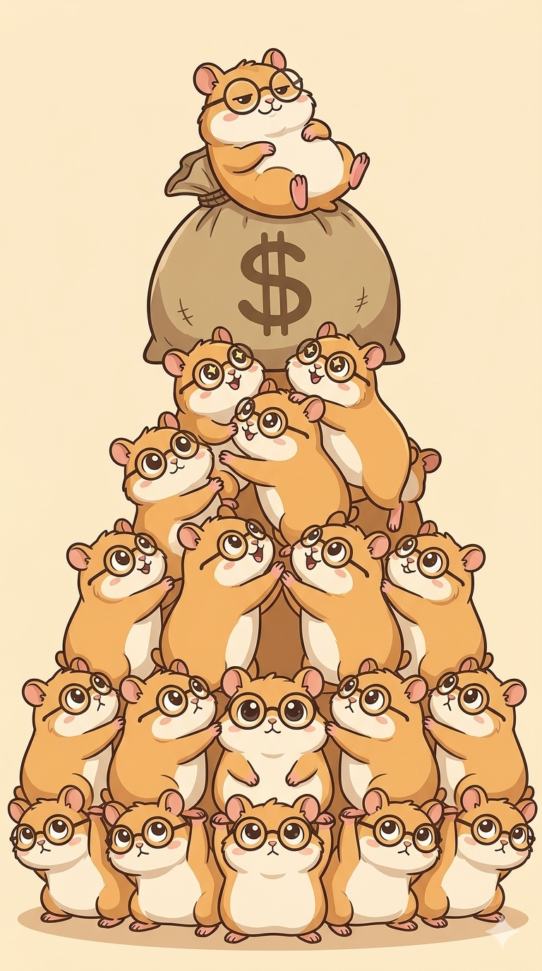 Hamster bewacht sein eigenes Hamsterrad